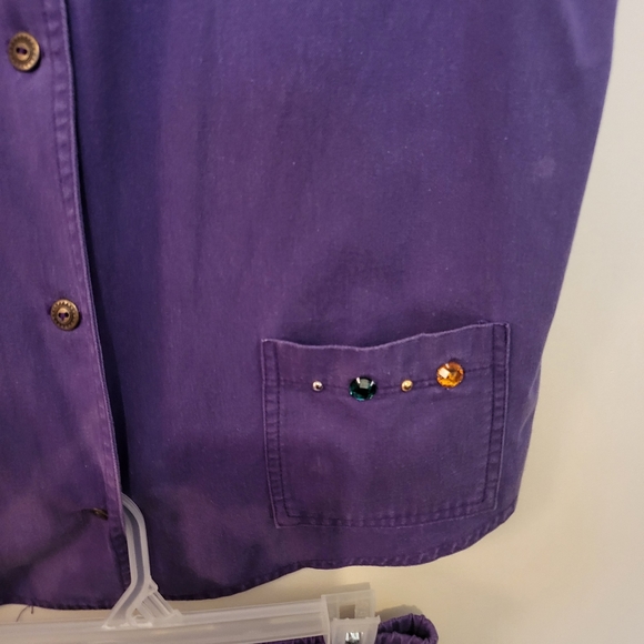 Iris 2 piece skirt and Vest hand painted set. Medium - Picture 5 of 9